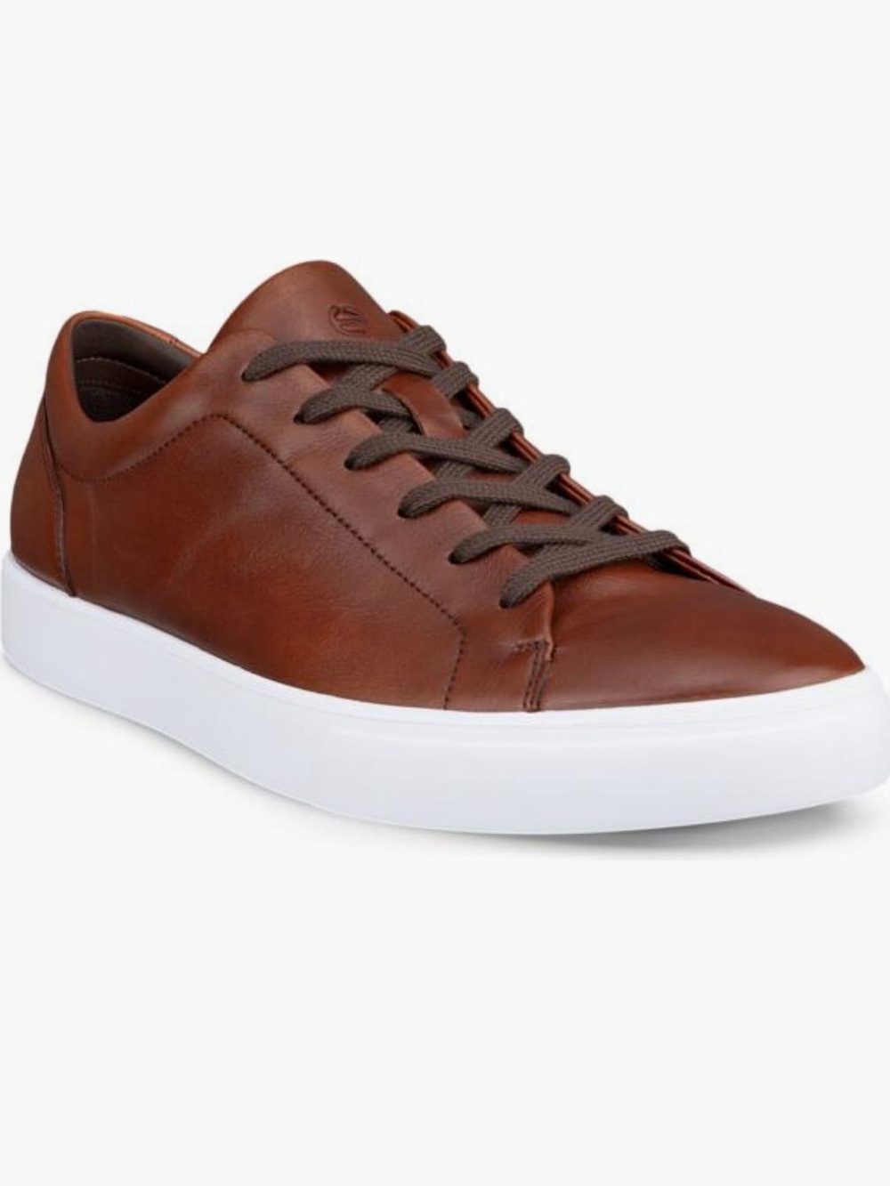 Ecco Men's Chestnut Leather Low-Top Sneakers sz  11-11.5